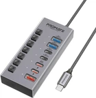 USB-C хаб 7-в-1 Promate Gegahub-10G Grey (gegahub-10g)