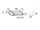 Глушник універсальний плоский 248-159 (довжина 398мм, ширина 195мм, висота 100мм діаметр входу 42мм)