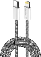 Кабель ColorWay Type-C - Apple Lightning braided cotton PD Fast Charging 27W 1 м Black (CW-CBPDCL061-BK)