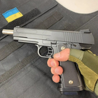 Страйкбольний Пістолет COLT Browning M1911 VIGOR V304 метал, пластик стріляє кульками 6 мм Чорний - зображення 4