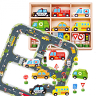 Drewniane puzzle Tooky Toy Autostrada 21 element (0716053834379) - obraz 1