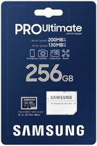 Карта пам'яті Samsung PRO Ultimate microSDXC 256GB UHS-I U3 V30 A2 + SD адаптер (MB-MY256SA/WW) - зображення 8