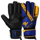 Перчатки вратарские профессиональные с защитой пальцев SOCCERMAX GK-4316 размер 10 синий-оранжевый