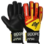 Рукавиці воротарські професійні із захистом пальців SOCCERMAX GK-4321 розмір 9 жовтий-червоний