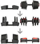 Zestaw regulowanych sztangielek HMS PRO SET SGR40 2 w 1 43.5 kg (5907695553581) - obraz 8