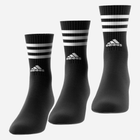 Zestaw damskich skarpet wysokich bawełnianych 3 pary Adidas IC1321 3-Stripes Cushioned Crew Socks 3P XS Czarne (4066746337301) - obraz 2