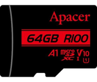 Карта памяти Apacer microSDXC 64GB R100 (скорость 100 МБайт в сек) AP64GMCSX10UB-RA