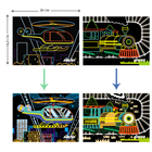 Zestaw do rękodzieła scratch-art Avenir Transport 8 kolorowanek CH191681 (6920773316815) - obraz 5