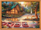 Puzzle Masterpieces Rozświetlona chata nad jeziorem 68 x 49 cm 1000 elementów (0705988719059) - obraz 4