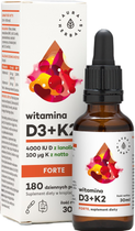 Witamina D3 Aura Herbals 4000 IU K2 100 mcg 30 ml (AH693)