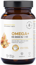 Харчова добавка Aura Herbals Омега Вітамін D3 2000 МО K2 60 (5902479612928)