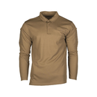 Футболка Поло тактична з довгим рукавом Tactical Long Sleeve Polo Shirt Quick Dry 2XL DARK COYOTE