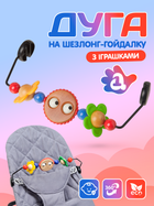 Дуга з іграшками на шезлонг babybjorn дерев'яна дитяча для крісла гойдалки шезлонга A1 Googly eyes