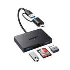 Картридер 4 in 1 UGREEN CM812 OTG USB-C/USB-A Card Reader SD, TF 170 Mb/s HUB USB 5 Gbps 15см Black (45167)