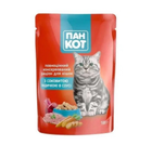 Влажный корм для кошек Пан Кот с сочной индейкой в соусе 100 г