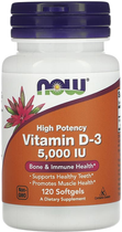 Витамины Now Foods Витамин D3 5000IU 120 желатиновых капсул (733739003720)