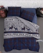 Двоспальний Євро комплект First Choice Happiness Navy Blue Фланель