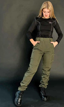 Женские тактические штаны Softshell на флисе Олива (46) - изображение 6