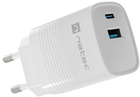 Мережевий зарядний пристрій NATEC Ribera GaN USB-A + USB-C 30W PD 3.0 QC3.0 White (NUC-2140) - зображення 3