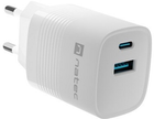 Мережевий зарядний пристрій NATEC Ribera GaN USB-A + USB-C 30W PD 3.0 QC3.0 White (NUC-2140) - зображення 4