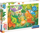 Puzzle Clementoni Maxi Super Kolor Dinos Happy Oasis 24 elementy (8005125285242) - obraz 1