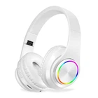 Bluetooth Наушники беспроводные B39 со светодиодными вставками, белые