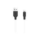 Кабель HOCO X21 USB to Lightning 2A 1m silicone TPE connectors White-Black (6957531071365)