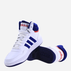 Підліткові кеди для хлопчика adidas hoops 3.0 Mid K GZ9647 39.5 Білий/Синій (4066746069073) - зображення 4