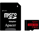 Карта пам'яті Apacer microSDXC 64GB R100 (швидкість 100 МБайт у сек) AP64GMCSX10UB-R з адаптером