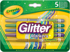 Маркери з блискітками Crayola Glitter 5 кольорів 8645 (0071662186456)