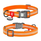 Нашийник для собак водостійкий WAUDOG Waterproof з QR-паспортом світловідбиваючий пластикова пряжка L Ш 25 мм Д 34-49 см помаранчевий