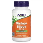Натуральная добавка Now Foods Ginkgo Biloba 60 мг 60 Капсулы