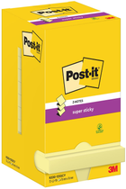 Papier do notatek 3M Post-It Samoprzylepny Super Sticky Z-Notes 76 x 76 mm 90 arkuszy 12 szt Żółty (4064035065577)