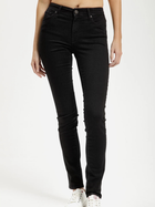 Jeansy slim fit damskie z wysokim stanem Cross Jeans P 489-155 26-34 Czarne (8699438624845)