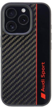 Etui Audi Carbon Fiber Stripe do Apple iPhone 16 Pro Black/Red (6955250227896)