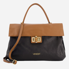 Torba shopper damska ze skóry naturalnej VENEZIA J003LEBLTOR098 Czarny/Brązowy (5906140573211)