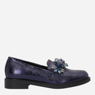 Loafersy damskie skórzane VENEZIA E019LENAOBM061 38 24.5 cm Granatowe (5906140546734)