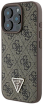 Панель Guess Hardcase Leather 4G Triangle Strass для Apple iPhone 16 Pro Max Brown (GUHCP16XP4TDPW)