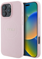 Панель Guess Hardcase Grained Ring MagSafe для Apple iPhone 16 Pro Pink (GUHMP16LPGHSMMP)