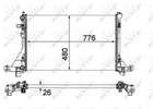 Радіатор охолодження двигуна NRF 58482 Renault Master; Opel Movano 2140000Q2A, 214004474R, 214106759R