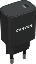 Мережевий зарядний пристрій Canyon H-20-02 PD 20W USB-C Black (CNE-CHA20B02)