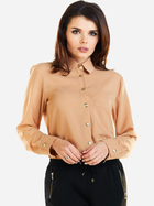 Koszula damska elegancka Awama A275 L Caramel (5902360537583)