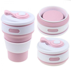 Стакан Силиконовый Складной Collapsible Coffee Cup Чашка 350Мл Розовый