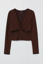 Топ H&M 270995002 XS Коричневий