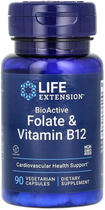 Фолієва кислота та вітамін B12 Life Extension BioActive Folate & Vitamin B12 90 vcaps