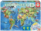 Puzzle Educa Mapa Swiata dinozaurów dla dzieci 150 elementów (8412668189973)