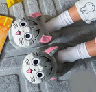 Тапочки кигуруми игрушки Детские для мальчика Kigurumi Кот Чи Теплые Тканевые Серый 30-36 (Х305345)