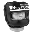 Боксерский шлем PowerPlay 3067 c бампером PU + Amara Черный