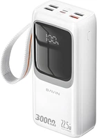УМБ повербанк Bavin PC1031S 30000 mAh 22.5W Fast Charge/PD20W White (Y-PC1031S WH)