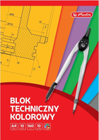 Zestaw bloków technicznych Herlitz A4 10 arkuszy 10 kolorów 10 szt (5901389586282)